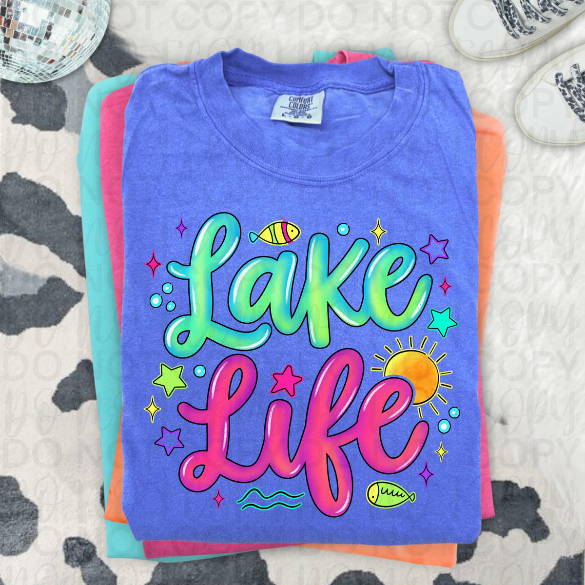 Lake life colorful Sunday Special DTF transfer