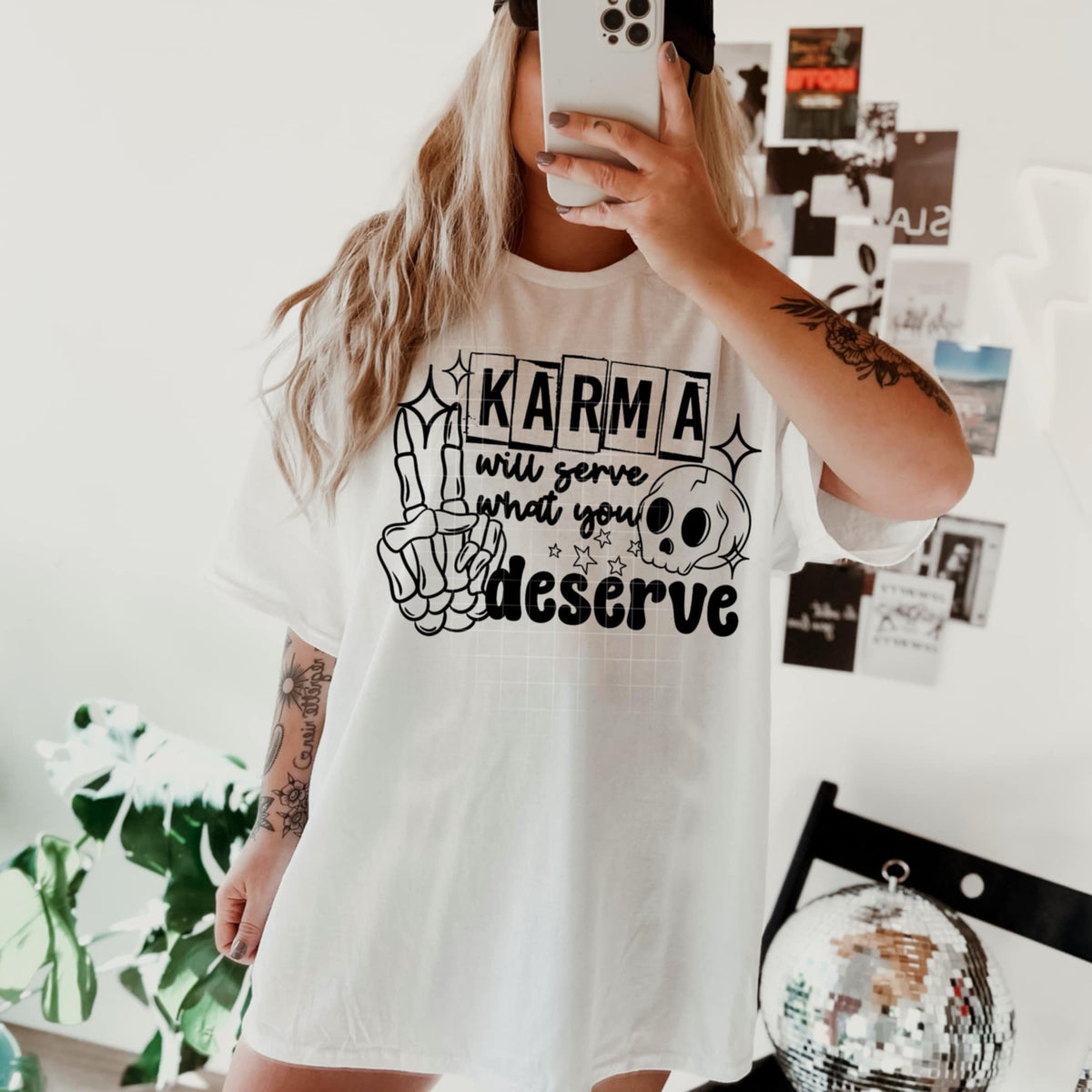 Karma will serve what you deserve BLACK (CSC) 95723DTF transfer