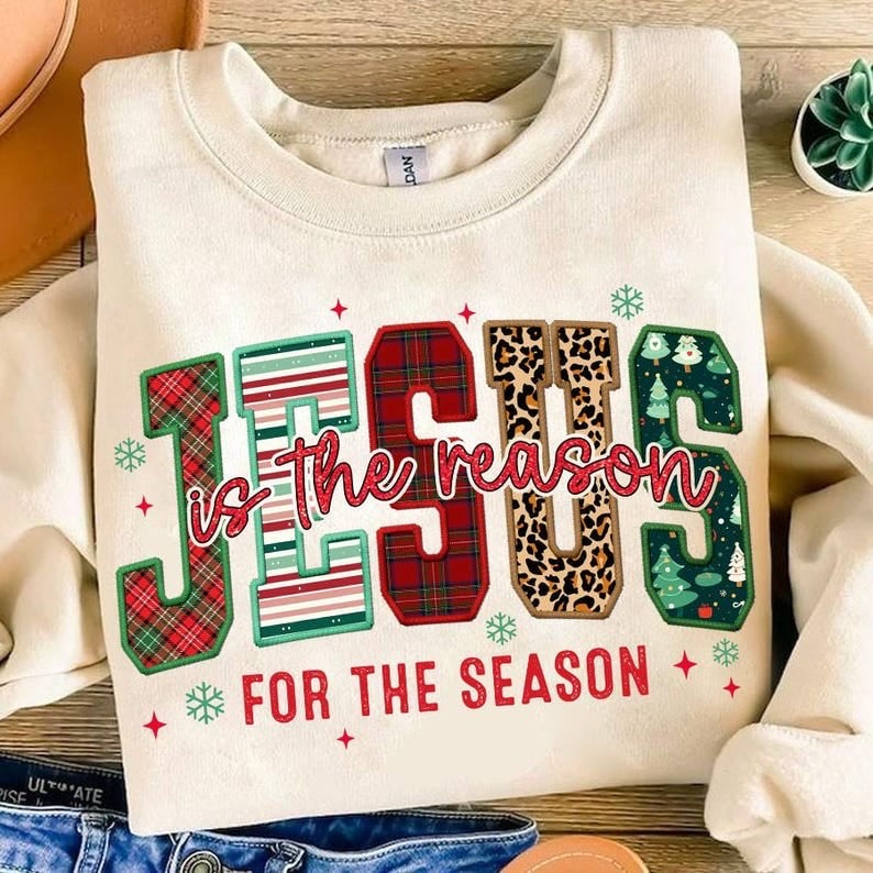 Jesus is the reason for the season Christmas patterns 64829 DTF transfer
