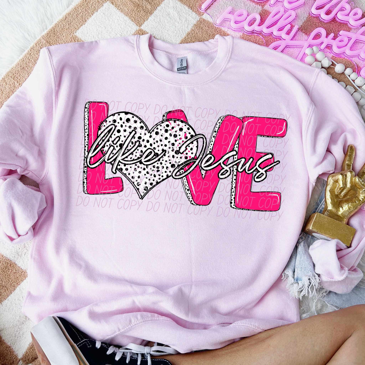 Love like Jesus black outline (CITY) 75752 DTF transfer