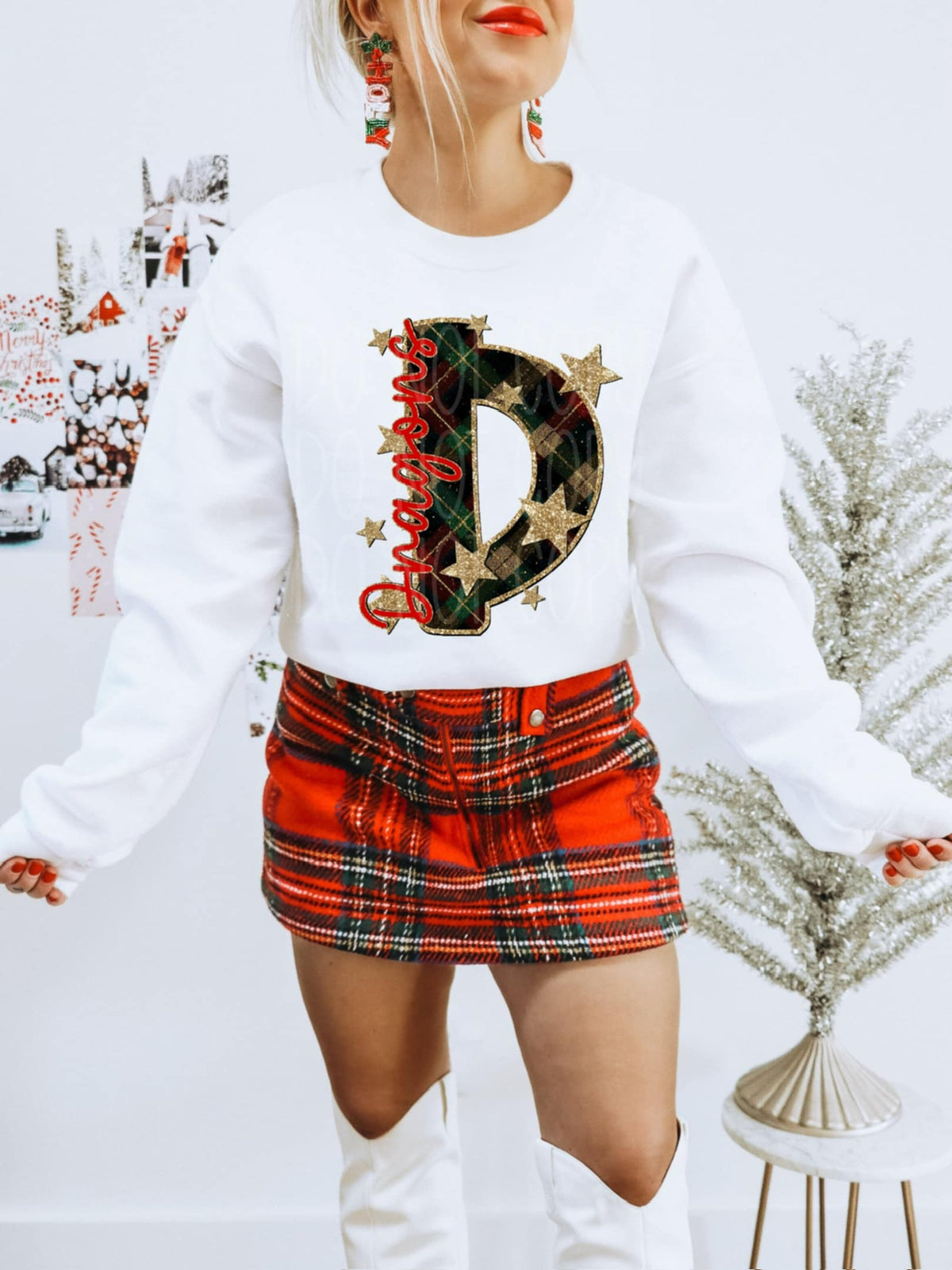 Dragons plaid and gold stars (PH) DTF Transfers