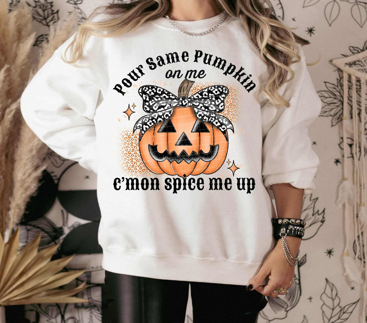 Pour some pumpkin on me pumpkin with bow (Linda) DTF transfer