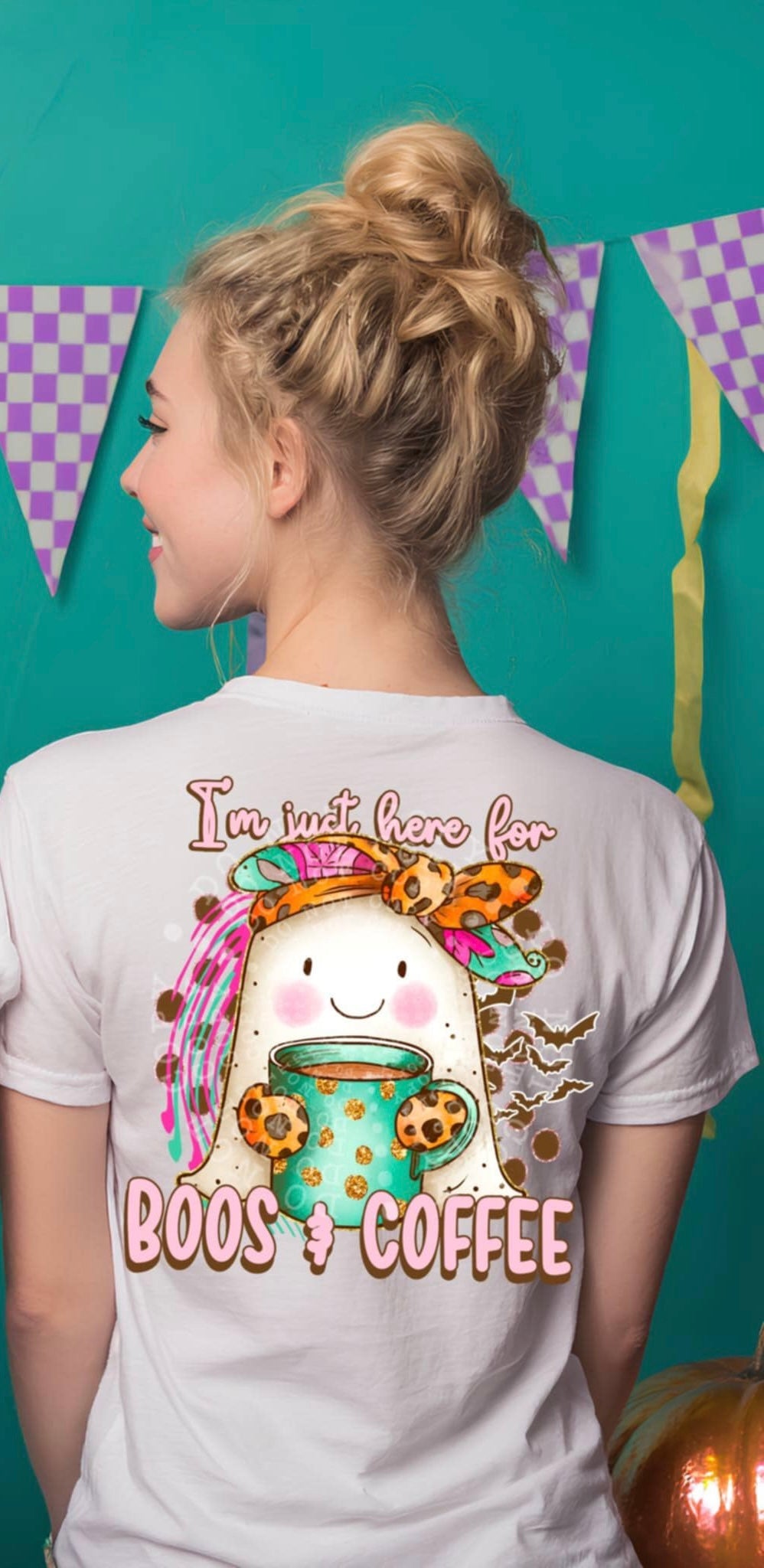 I’m just here for boos & coffee BACK 106479 DTF transfer