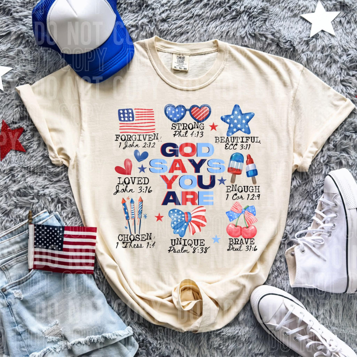 God says you are patriotic 107282 DTF transfer