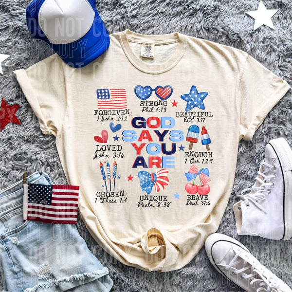 God says you are patriotic 107282 DTF transfer