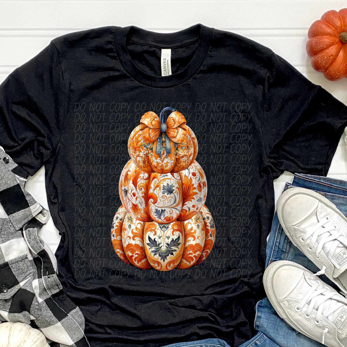 Stacked leaf filled pumpkins (CITY) 44370 DTF transfer
