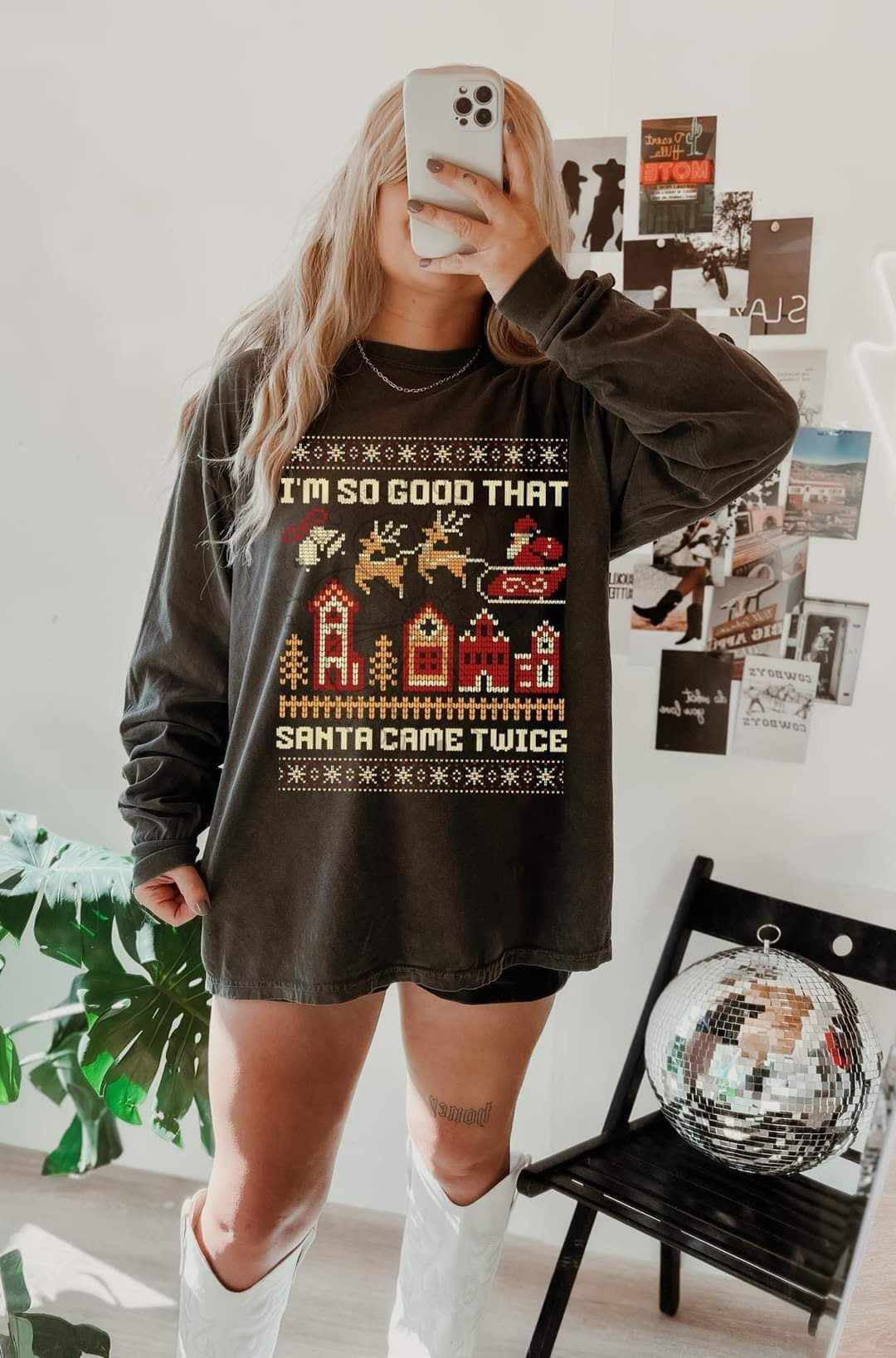 I’m so good that Santa came twice sweater effect (LYTTLE) 65639 DTF transfer