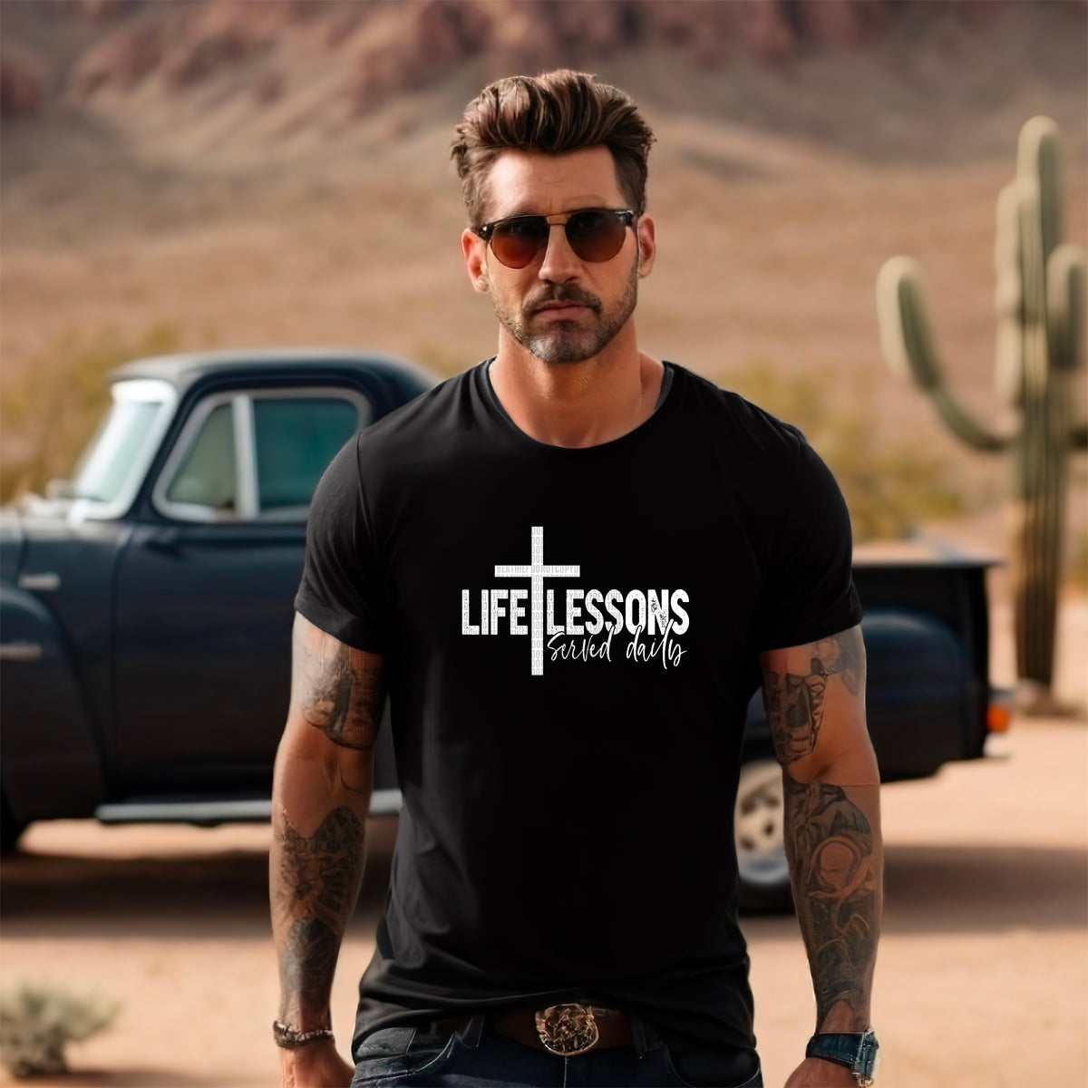 Life lessons served daily white font (SDD) 85903 DTF transfer