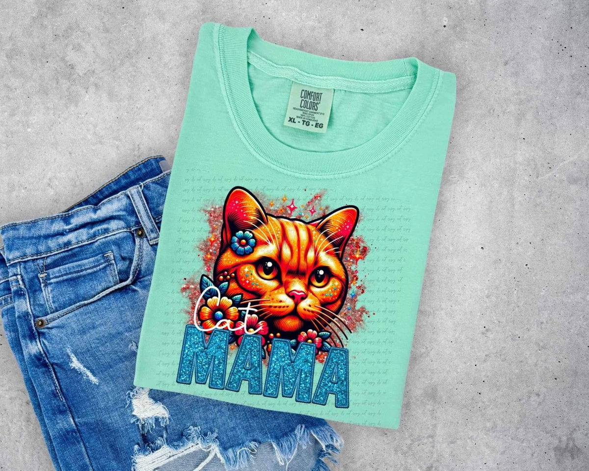 Orange cat mama 13898 DTF transfer