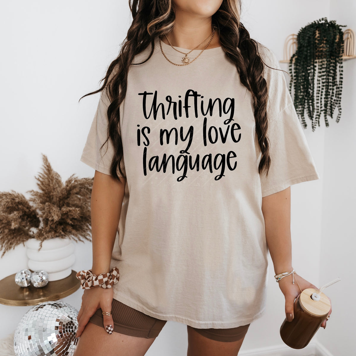 Thrifting is my love language (black) DTF Transfer