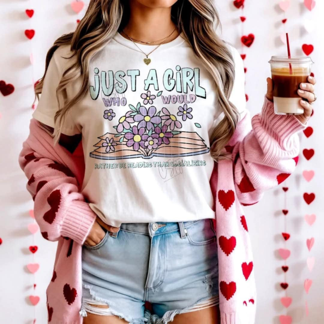 Just a girl who would rather be reading than socializing (Cstage) 97791 DTF transfer