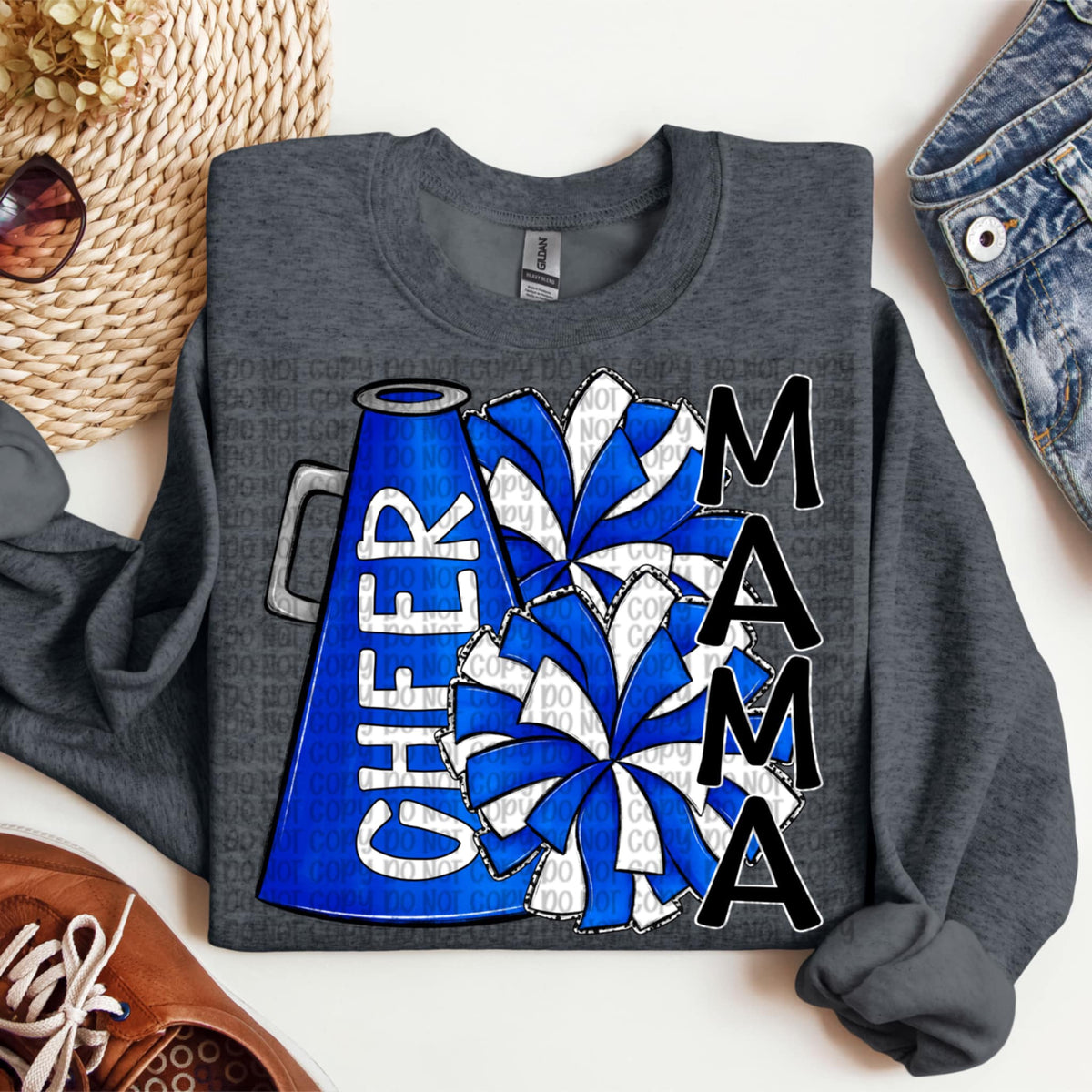 Cheer mama blue megaphone vertical (VP) 91943 DTF transfer