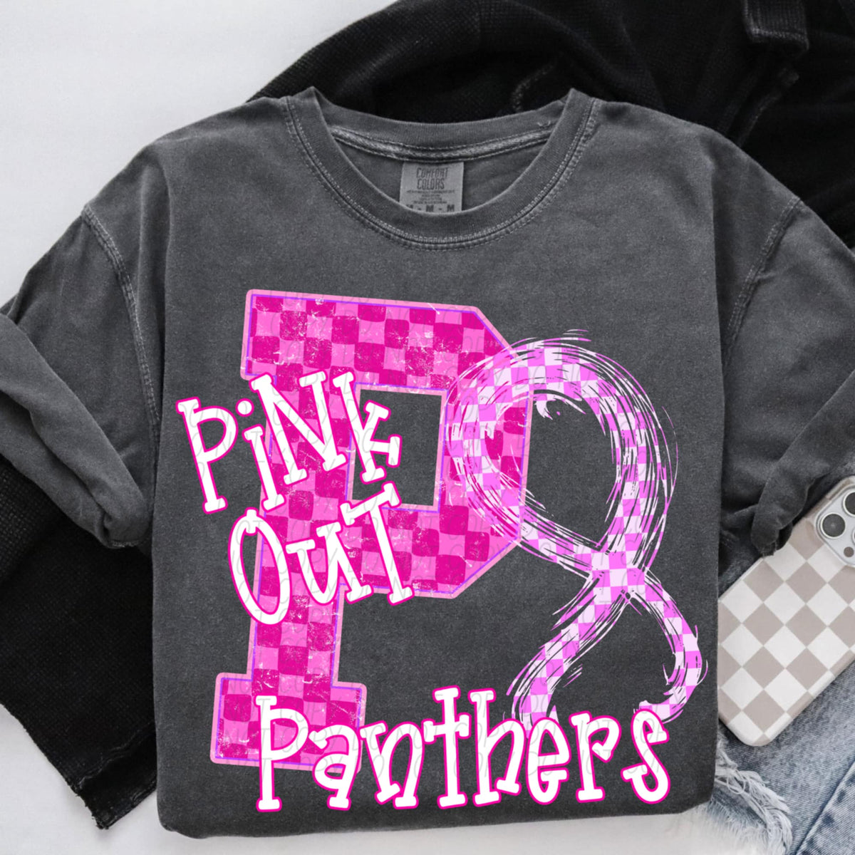 Panthers Pink Out Varsity (city) DTF Transfer