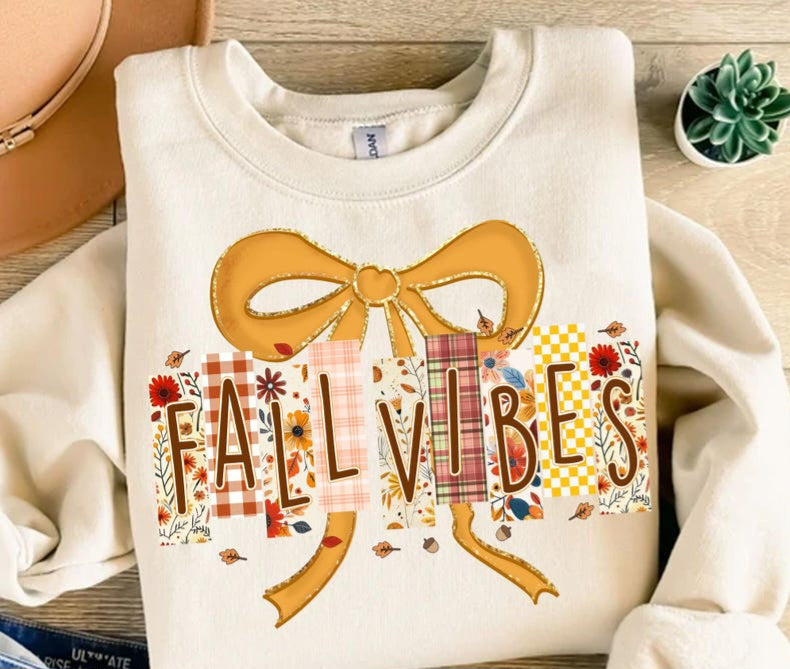 Fall vibes orange bow 109833 DTF transfers