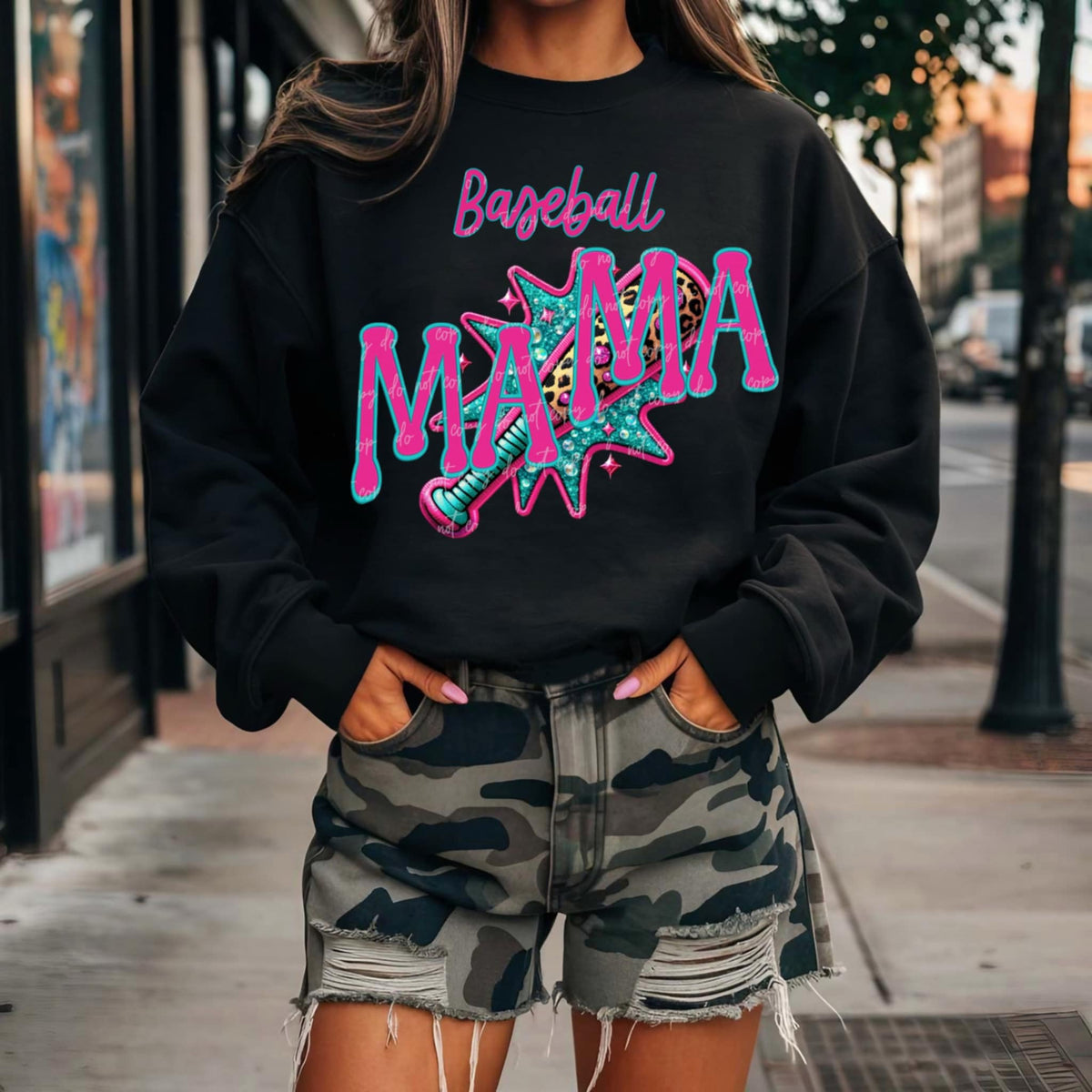 Baseball Mama pink font (VIRGO) 90663 DTF transfer