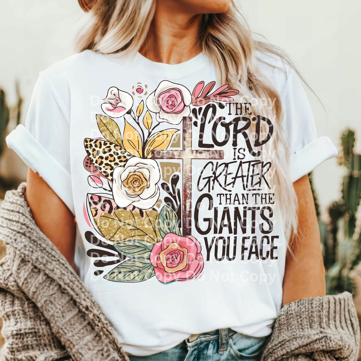The lord is greater (irene) DTF Transfer