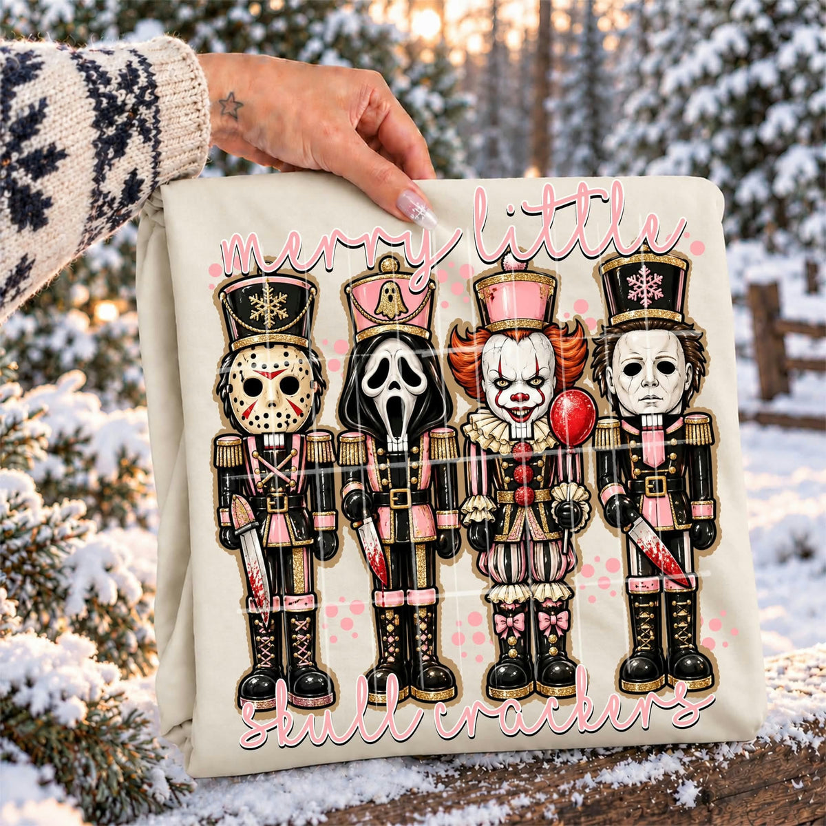 Merry little skull crackers (TDC) DTF Transfer