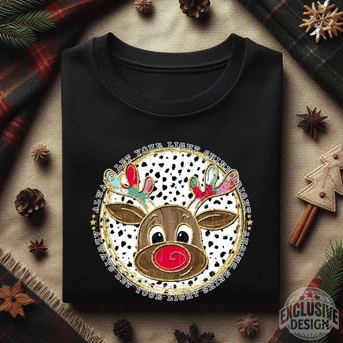 Reindeer with Dalmatian circle 67777 DTF transfer