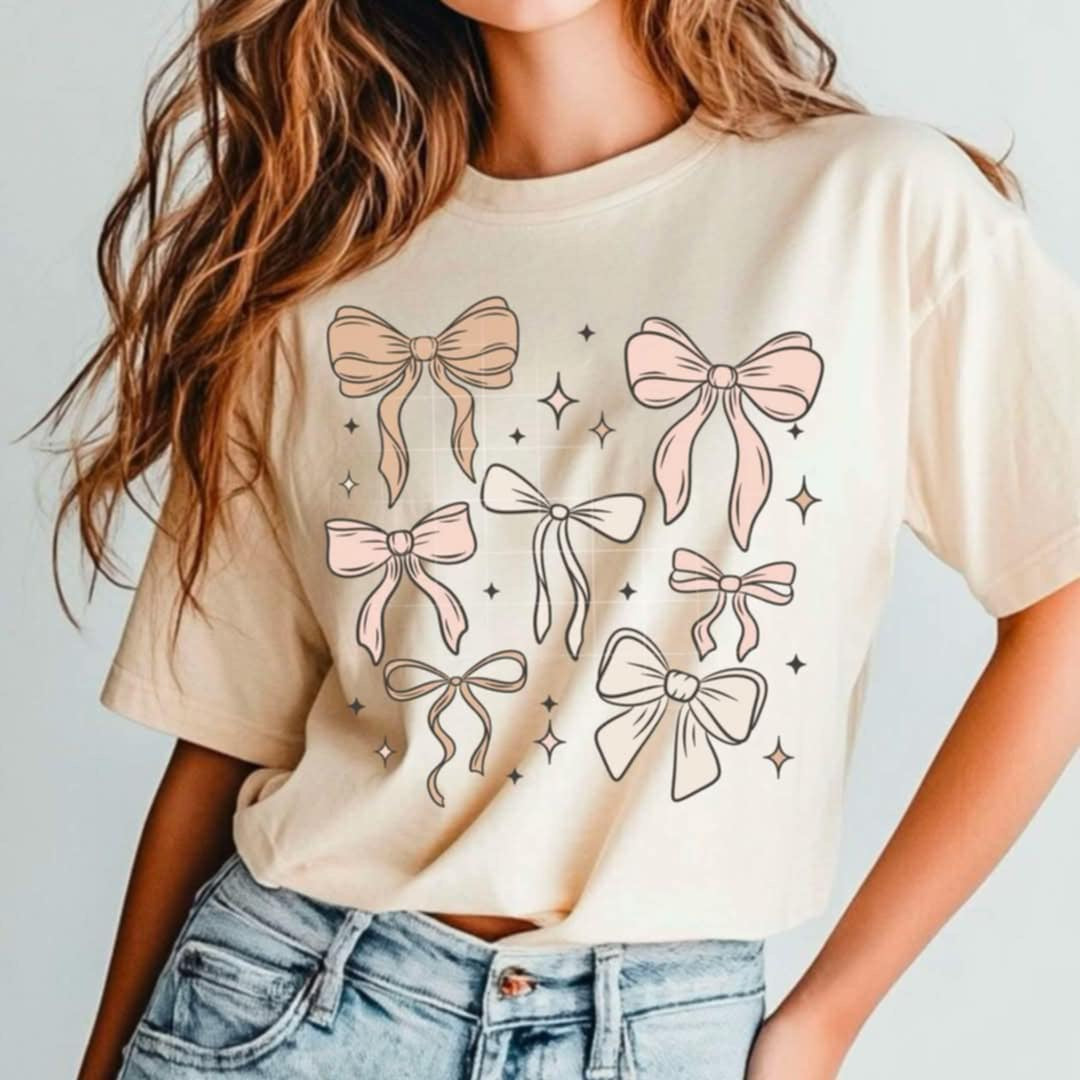 Light pink bows (CSC) 87160 DTF transfer