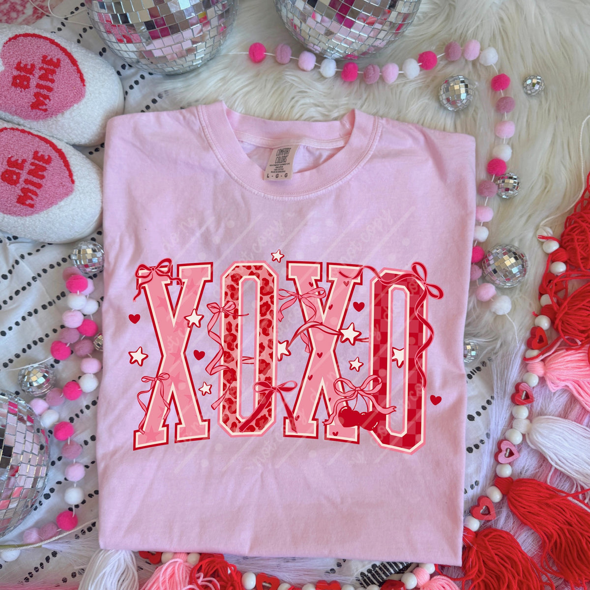 Xoxo bows (scarlow) DTF transfer