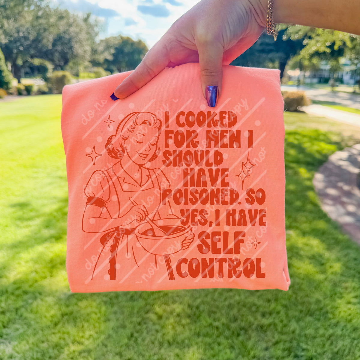 Cooked for men I should have poisoned red (scarlow) DTF transfer