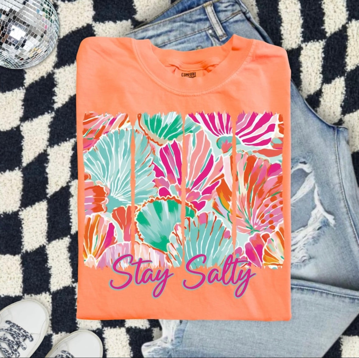 Stay salty sea shells 100393 DTF transfer