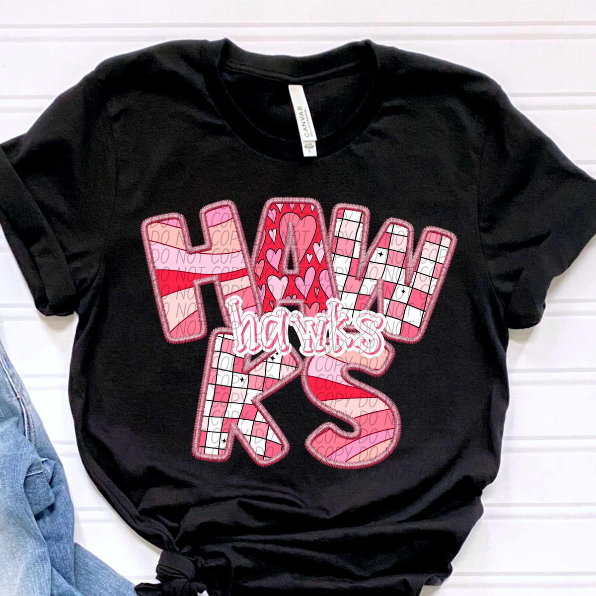 Hawks pink groovy (CITY) 80567 DTF transfer