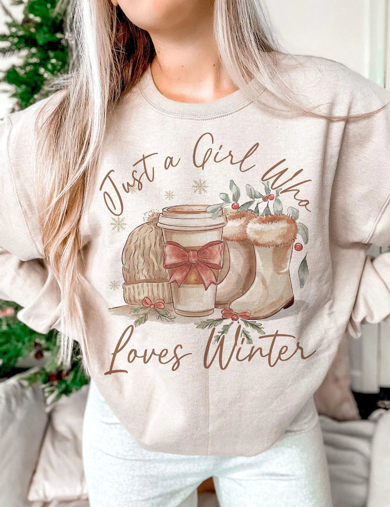 Just a girl who loves winter 67585 DTF transfer