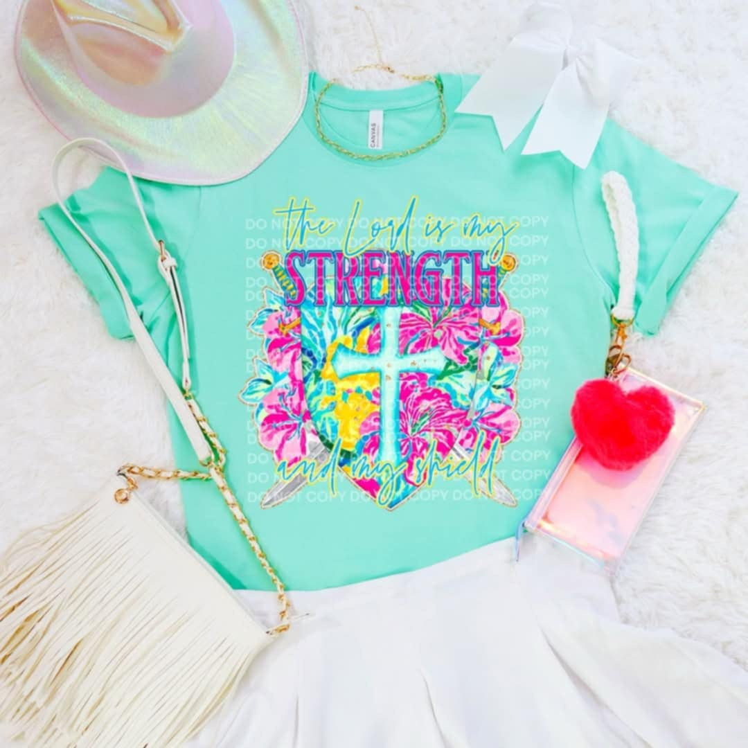 The lord is my strength and my shield 106408 DTF transfer