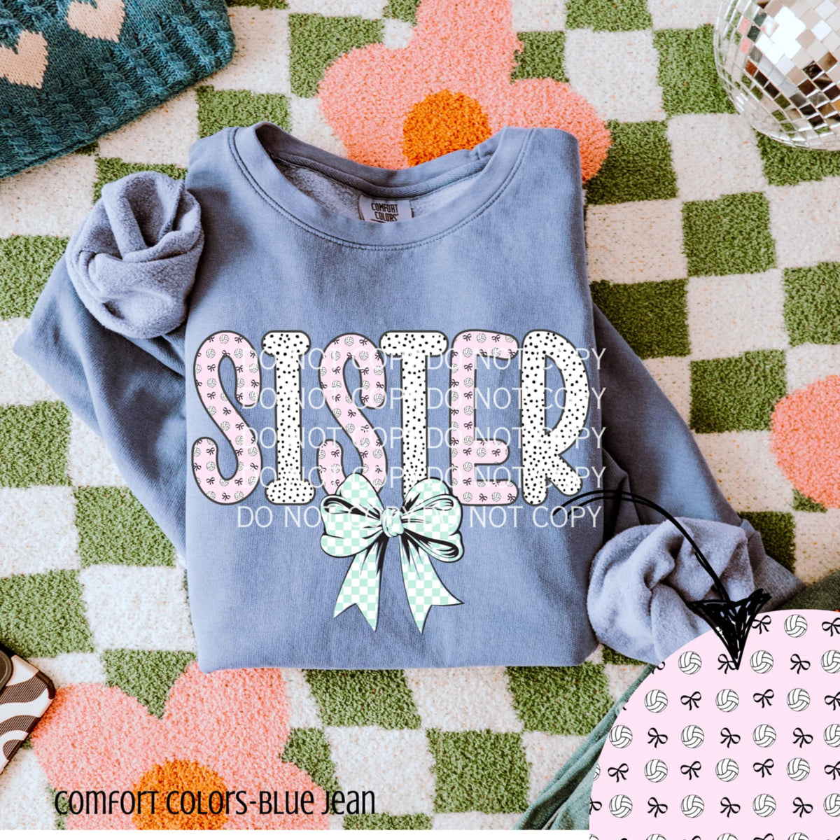Sister volleyball letters (CSG) 90243 DTF transfer