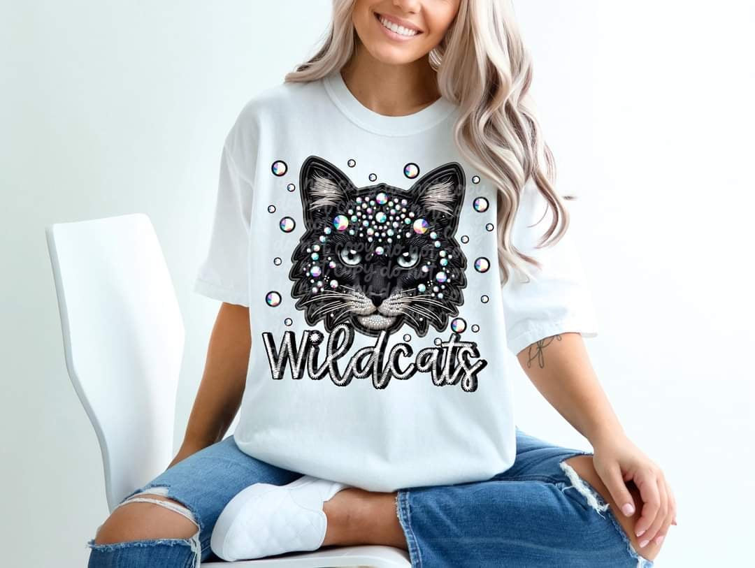 Wildcats bedazzled mascot 53590 DTF transfer