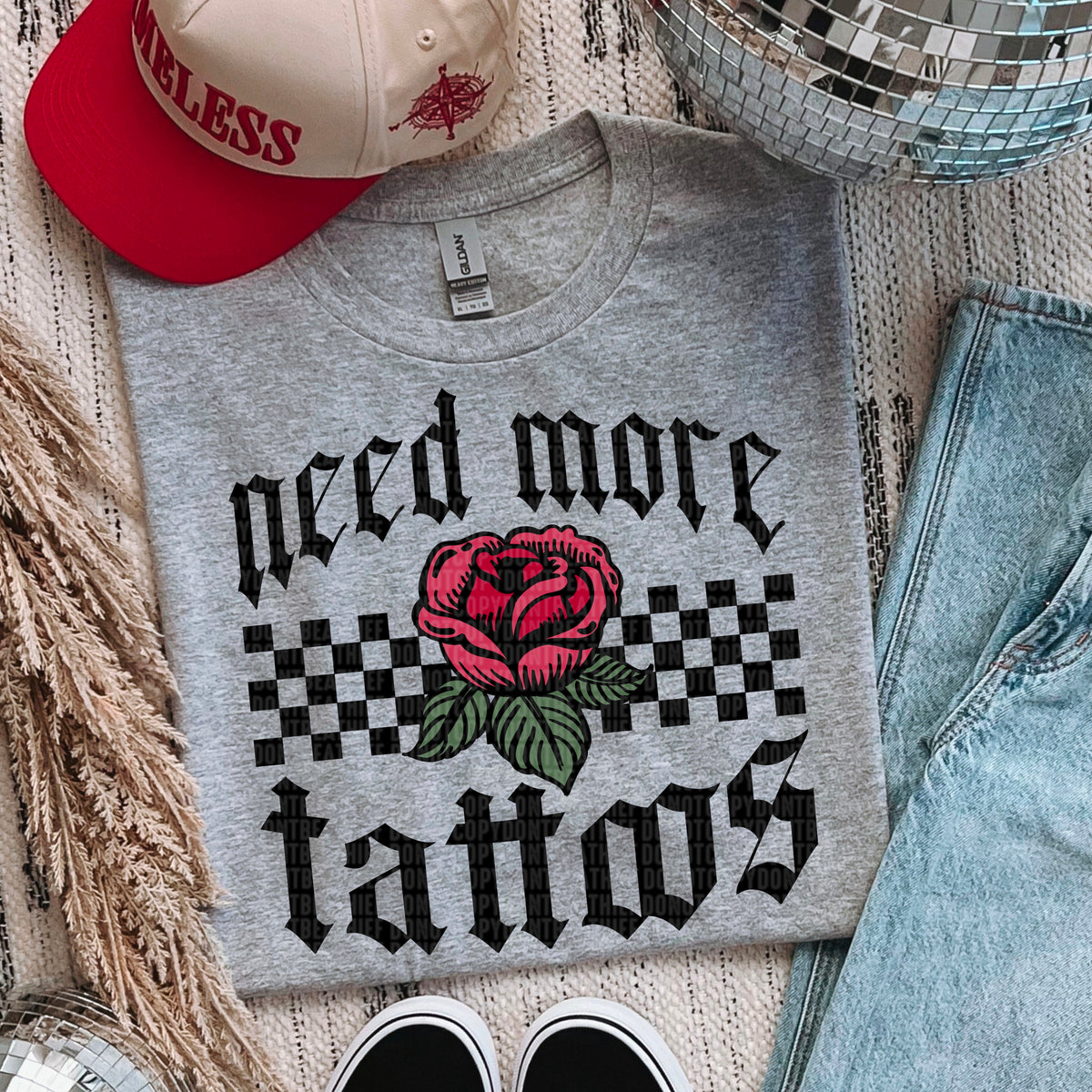 Need more tattoos 97609 DTF transfer