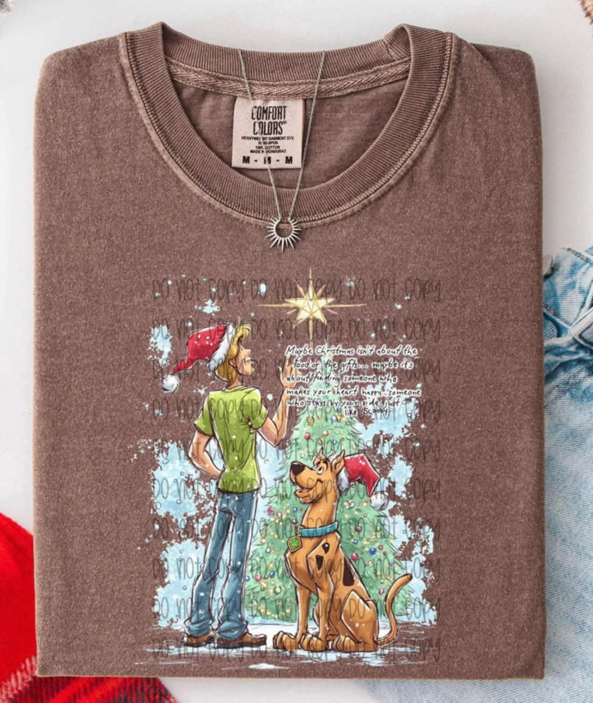 Christmas Scoob with tree SSD DTF transfer