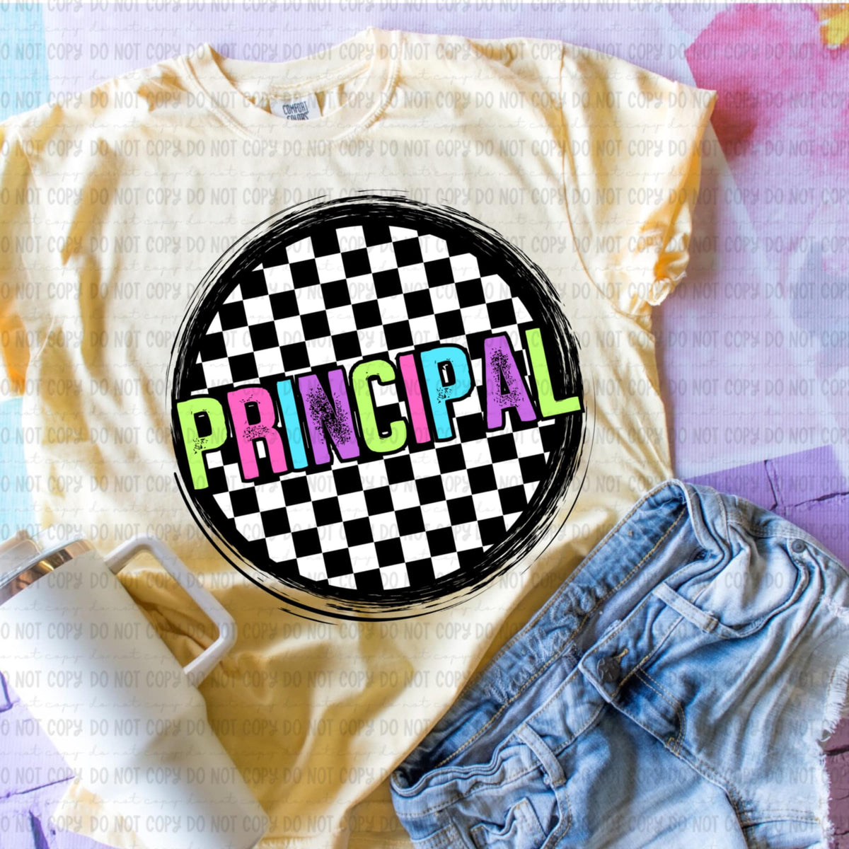 Principal retro circle GIRL 106562 DTF transfer