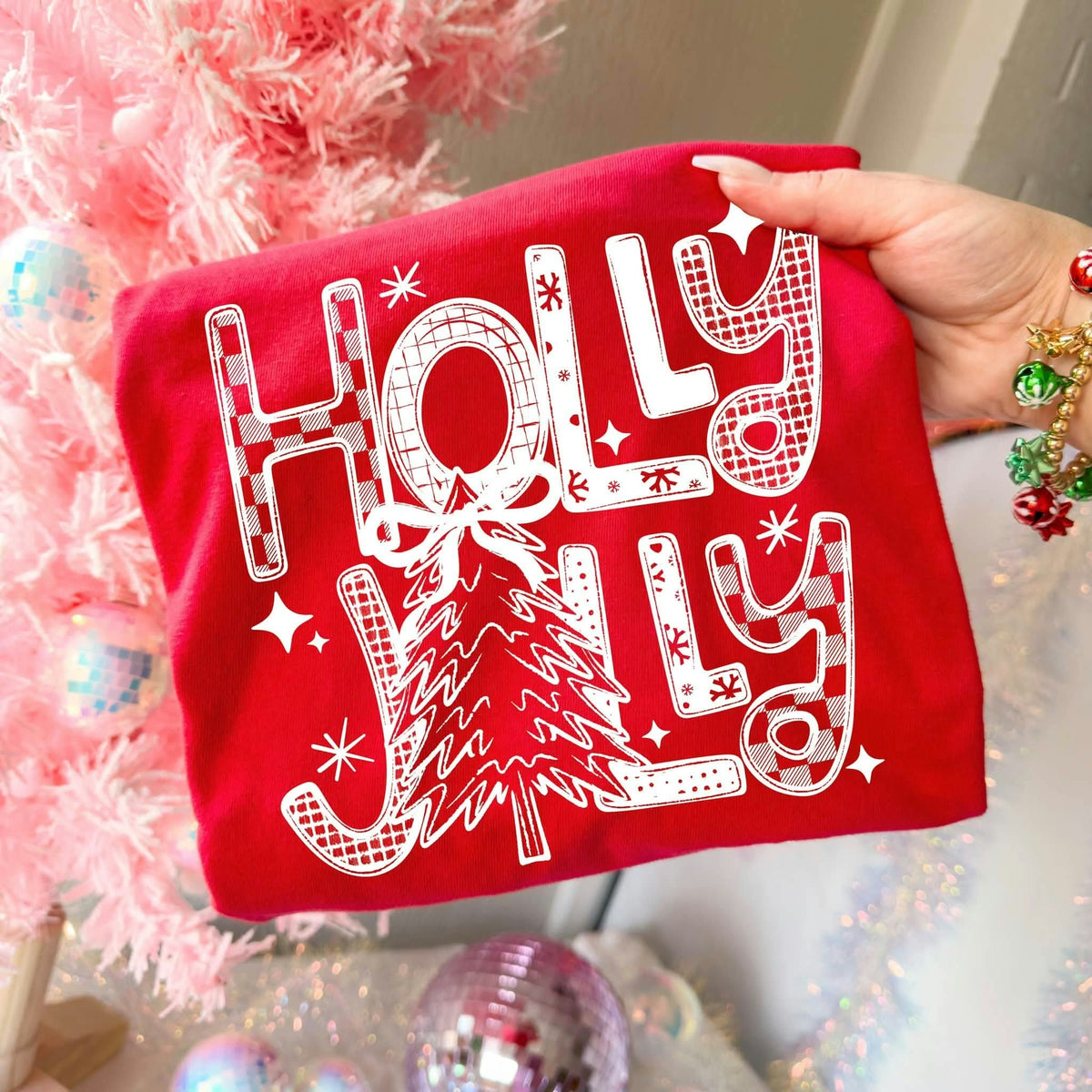 Holly jolly WHITE (CSC) Sunday Special DTF transfer