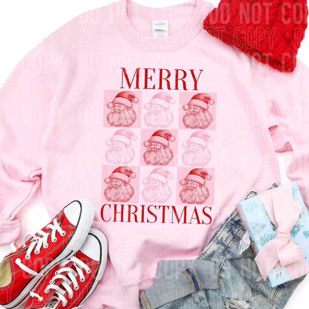 Merry Christmas Santa’s checkered collage (SBB) 70211 DTF transfer