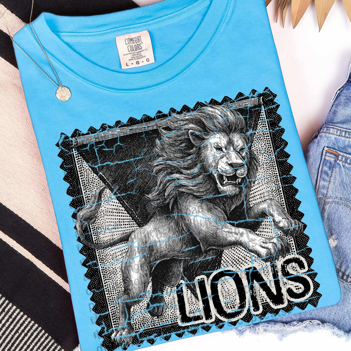 Lions vintage stamp (TTD) DTF transfer