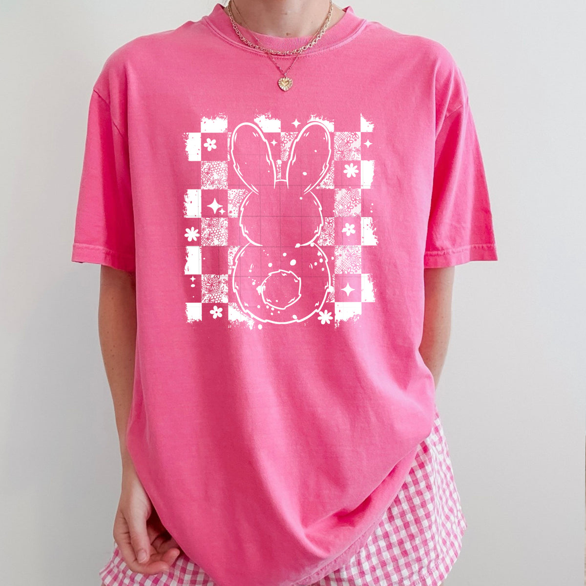 Distressed bunny back WHITE (CSC) DTF Transfer