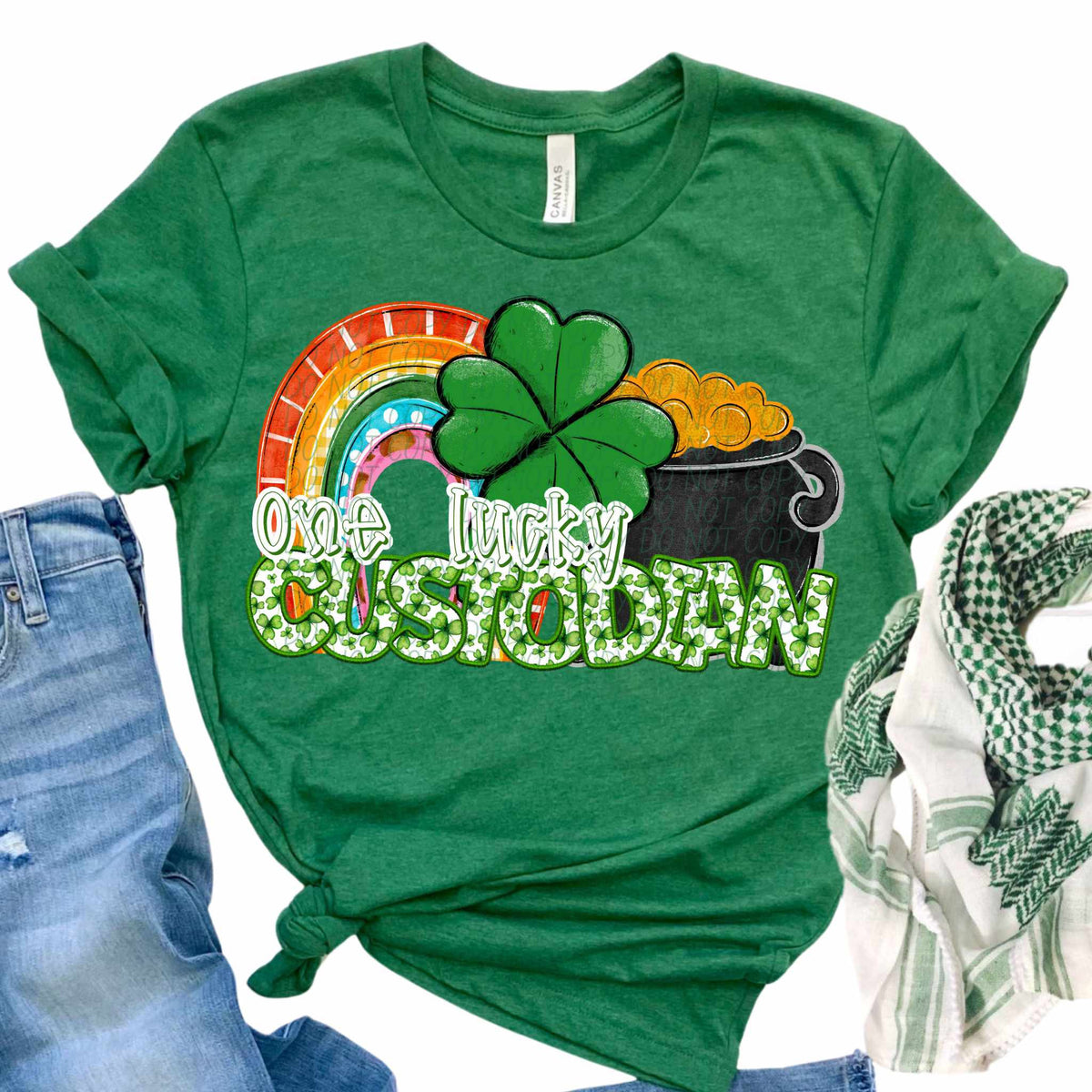 One lucky custodian (CITY) 84142 DTF transfer