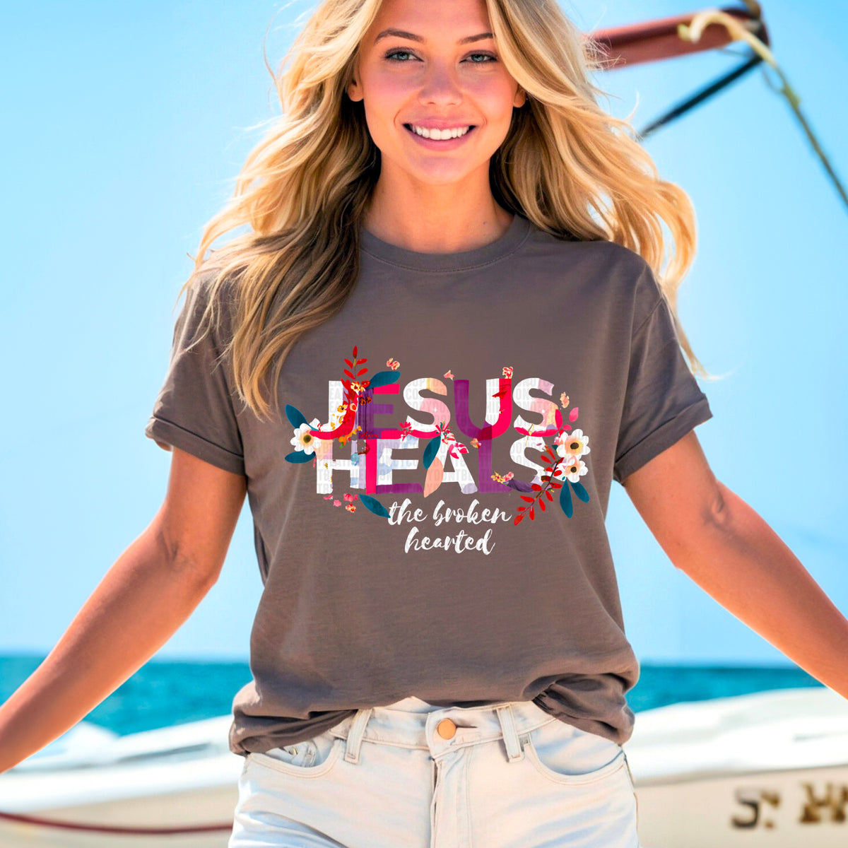 Jesus heals the broken hearted 95364 DTF transfer
