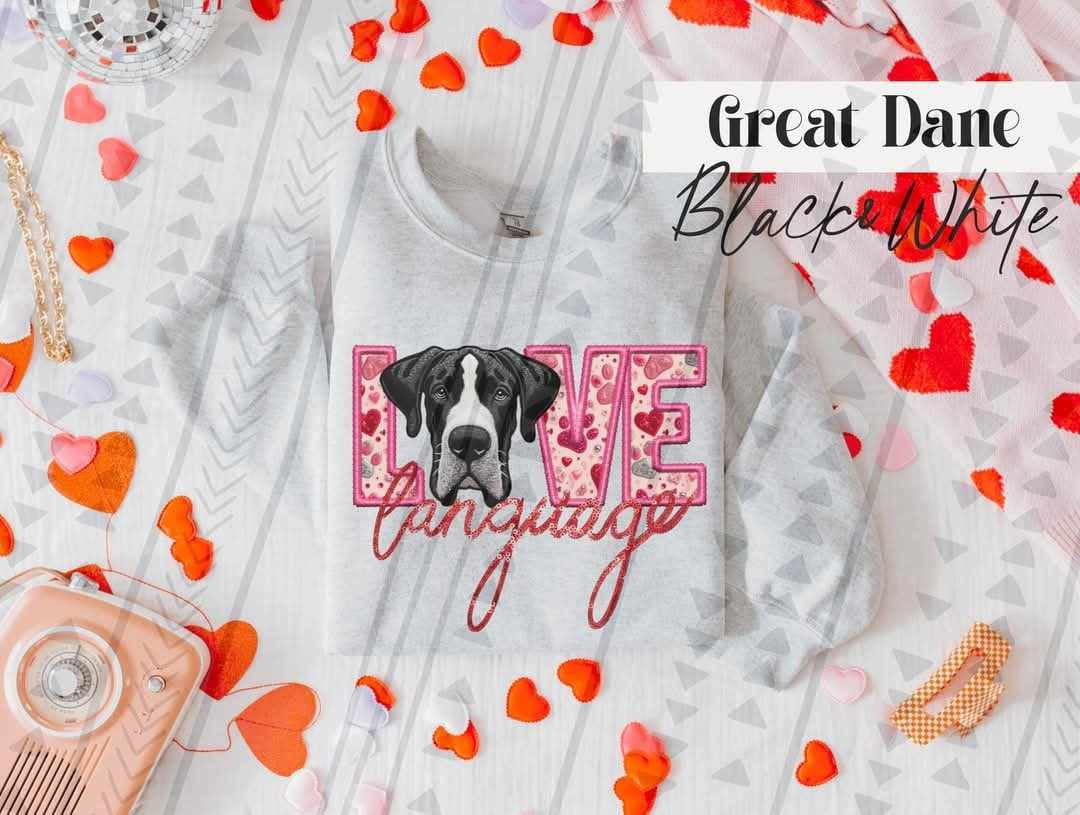 Love language Great Dane 73973 DTF transfer