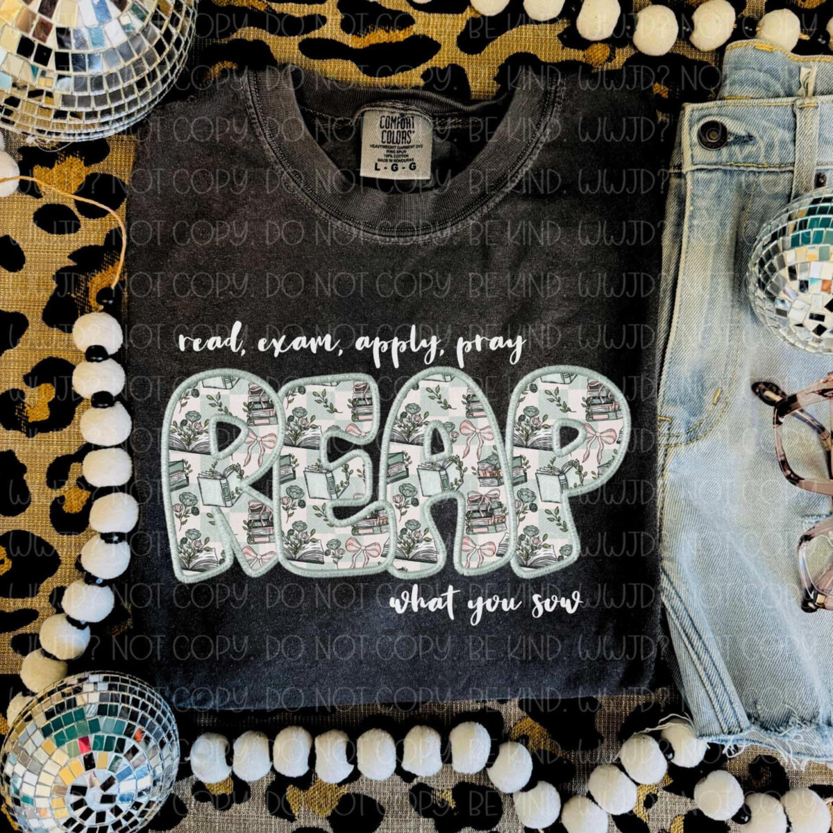 Read, exam, apply, pray REAP what you sow (Vehement) 99113 DTF transfer