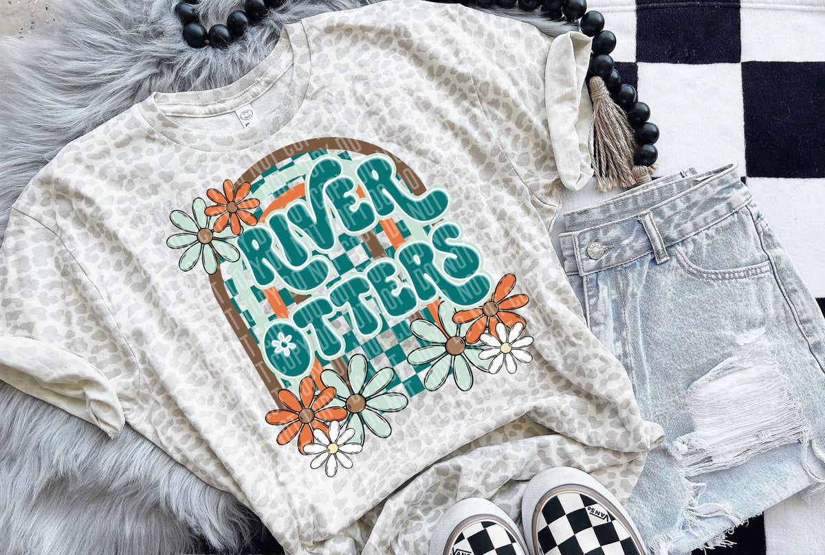 Floral Arch Mascot River Otters 49258 DTF TRANSFER