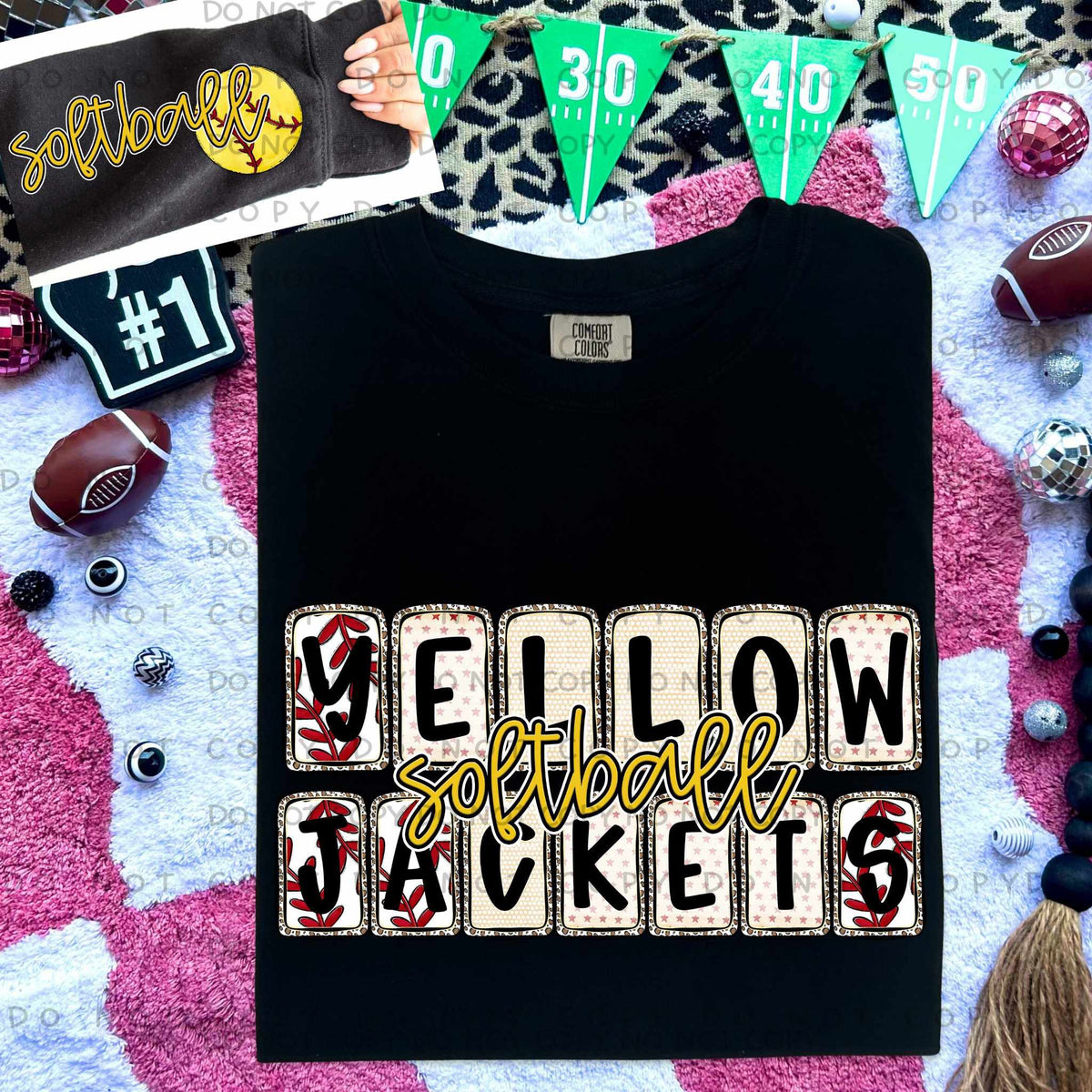 Yellow jackets Softball FRONT (Caplinger) 82766 DTF transfer