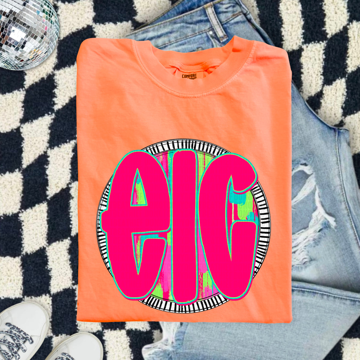 ELC pink font circle 103930 DTF transfer