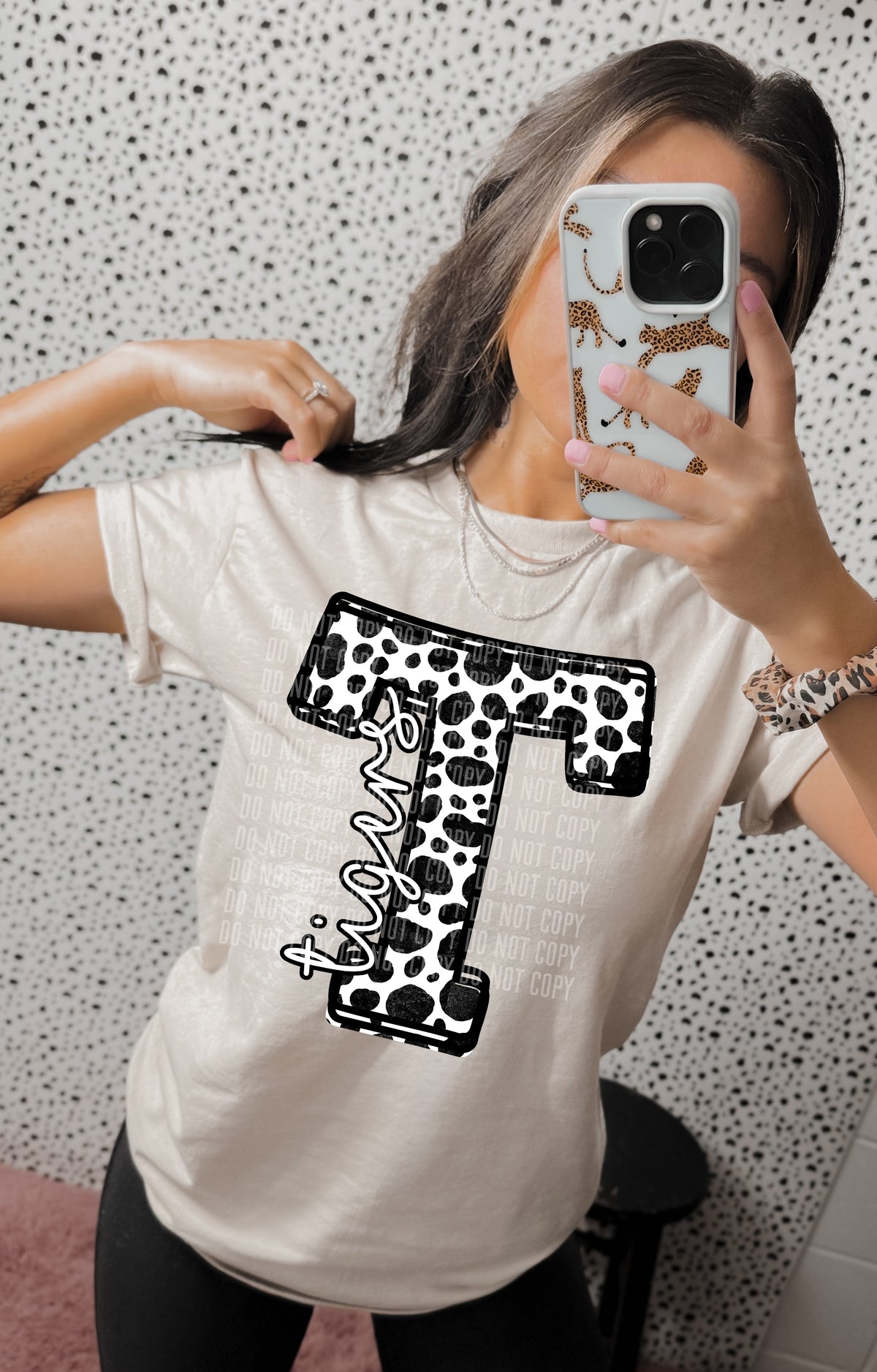 Dalmation Mascot Letters Tigers 30864 DTF transfers