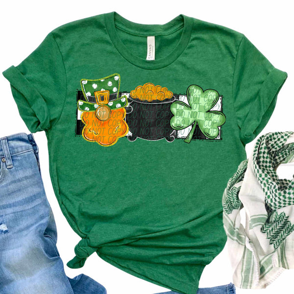 Gnome gold and clover (CITY) 85107 DTF transfer