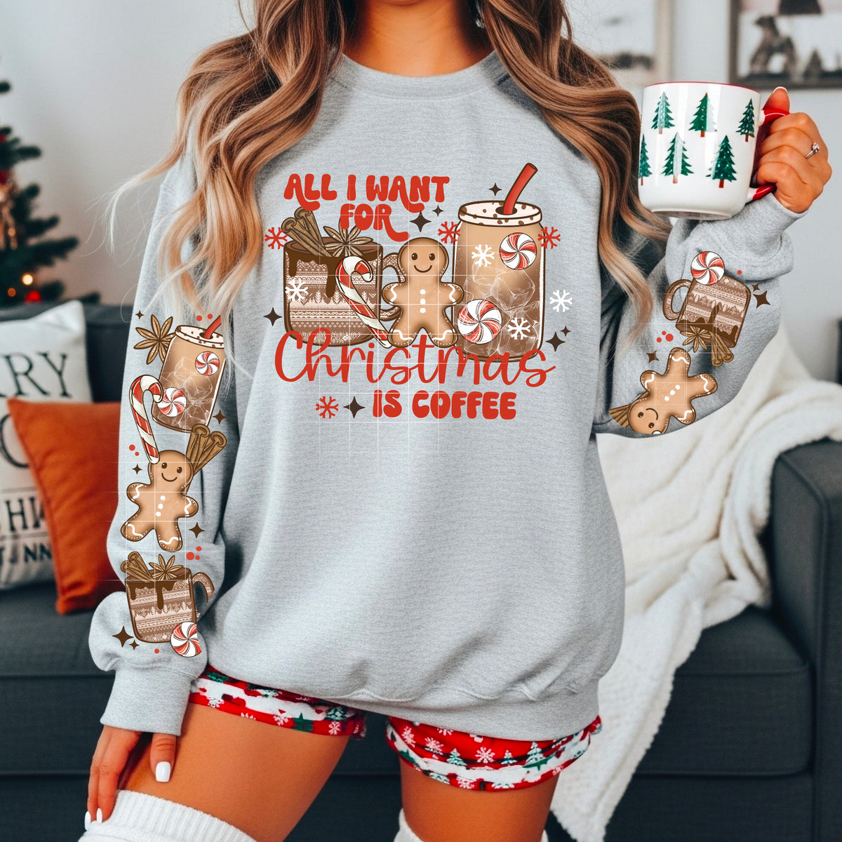 All I want for Christmas Coffee (front only) (CSC) DTF transfer