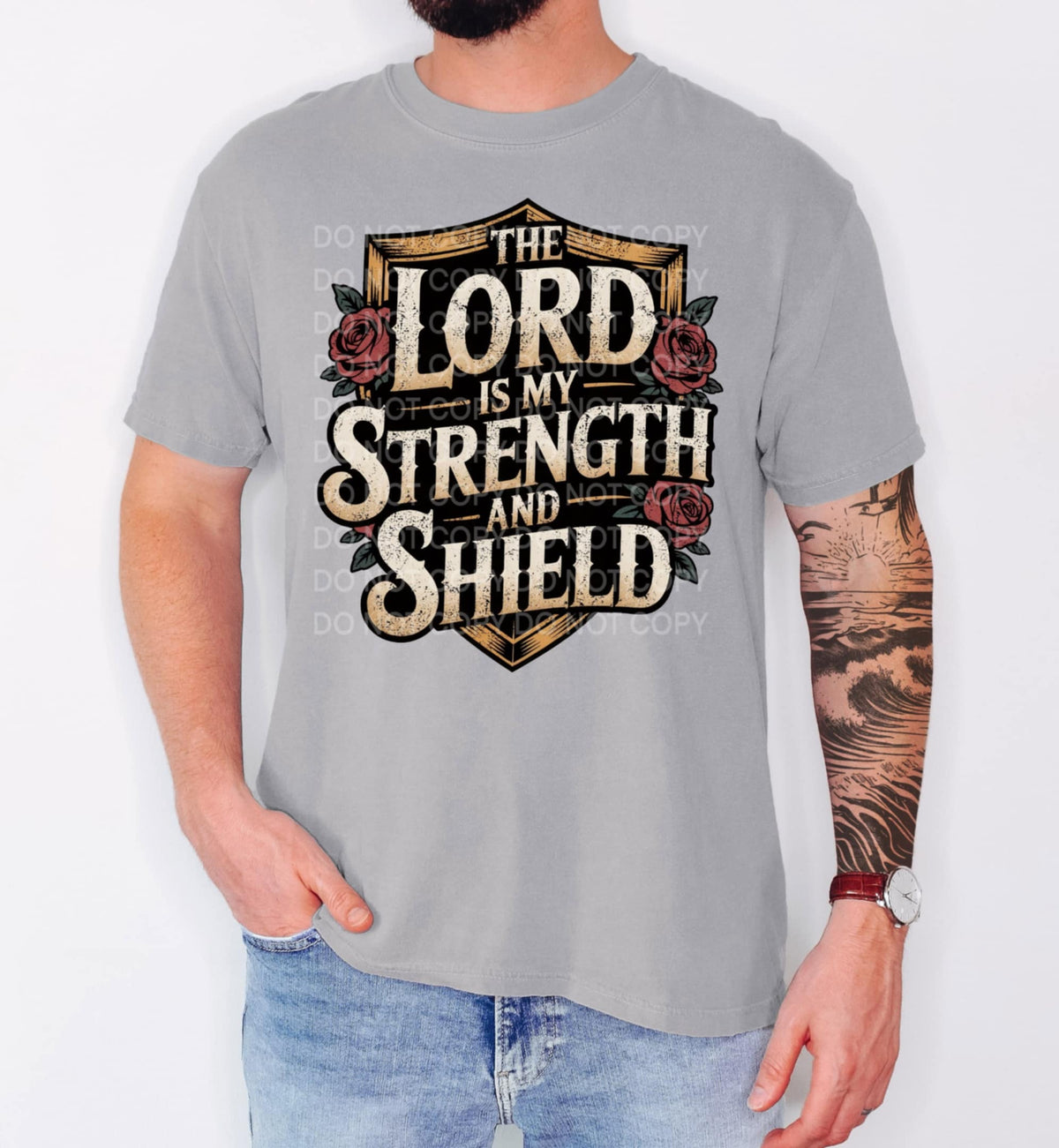 The Lord is my strength and shield (scg) DTF Transfer