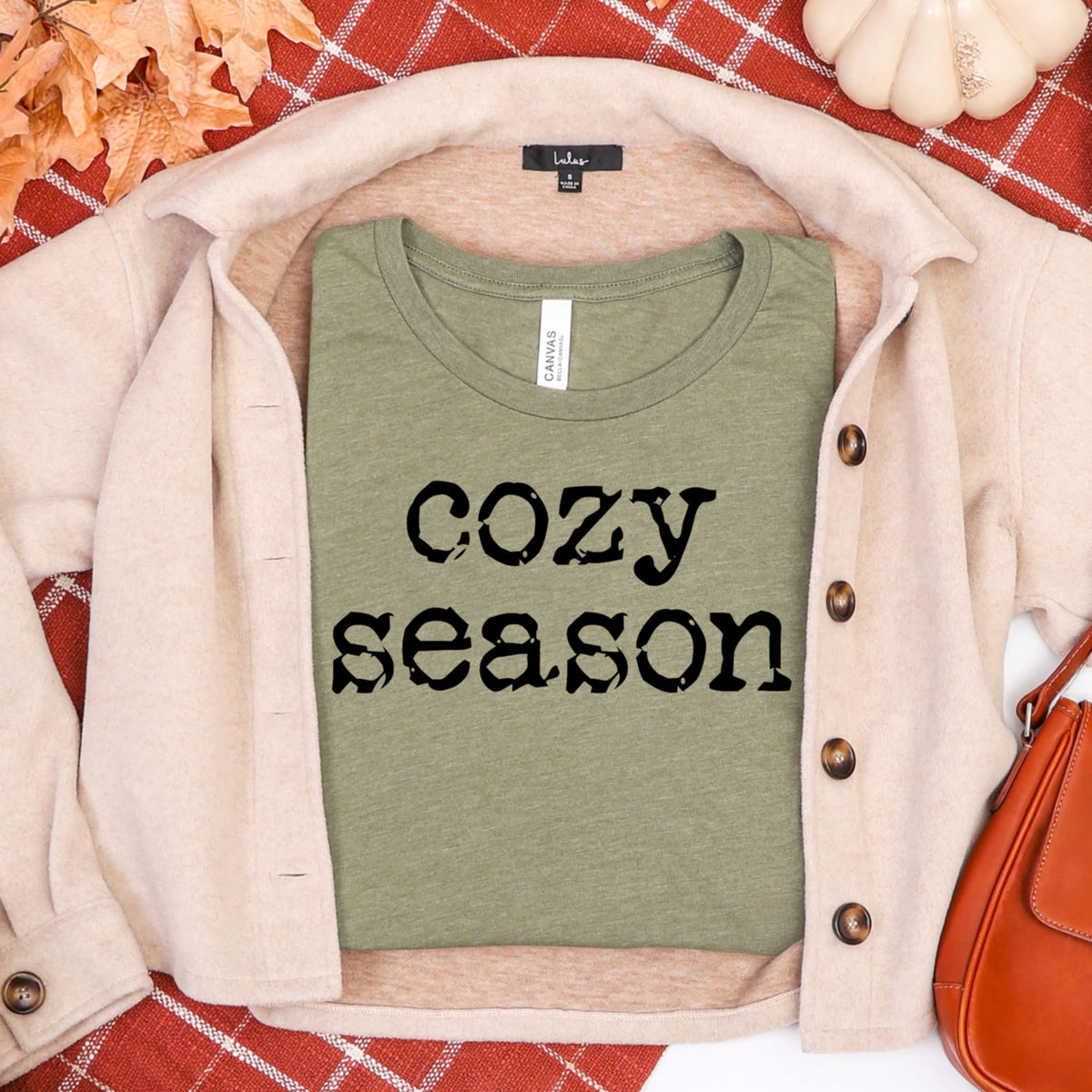 Cozy season black font (abd) DTF transfer